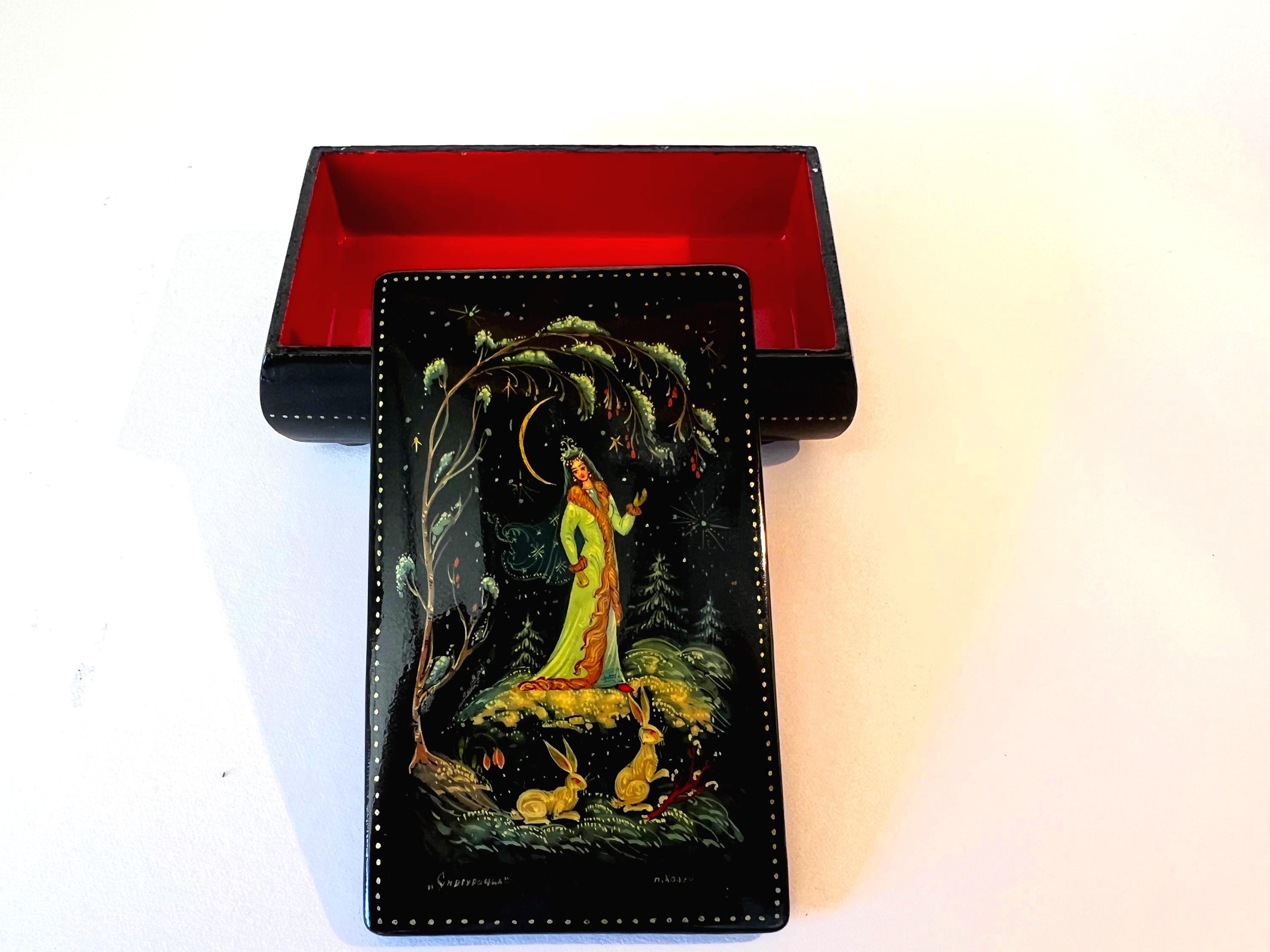 雪娘（スネグーラチカ）を描いたロシアのパレフ漆箱 - Etsy 日本