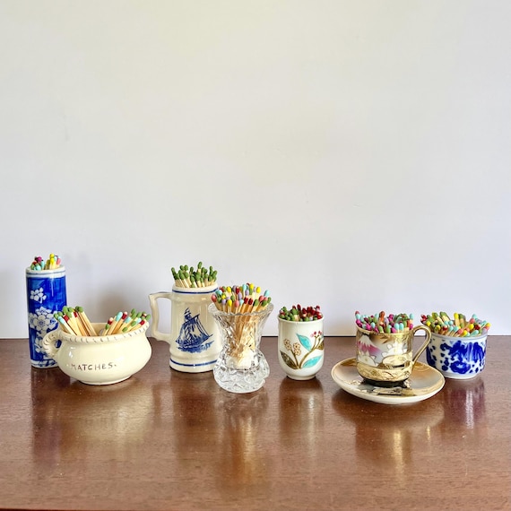 Vintage Matchstick Holders with striker | Your choice | Grandmillenial decor