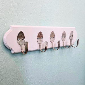 Vintage Wall Hook Rack : Handmade | Silverplate spoons - Cottagecore Key & Coat Hanger