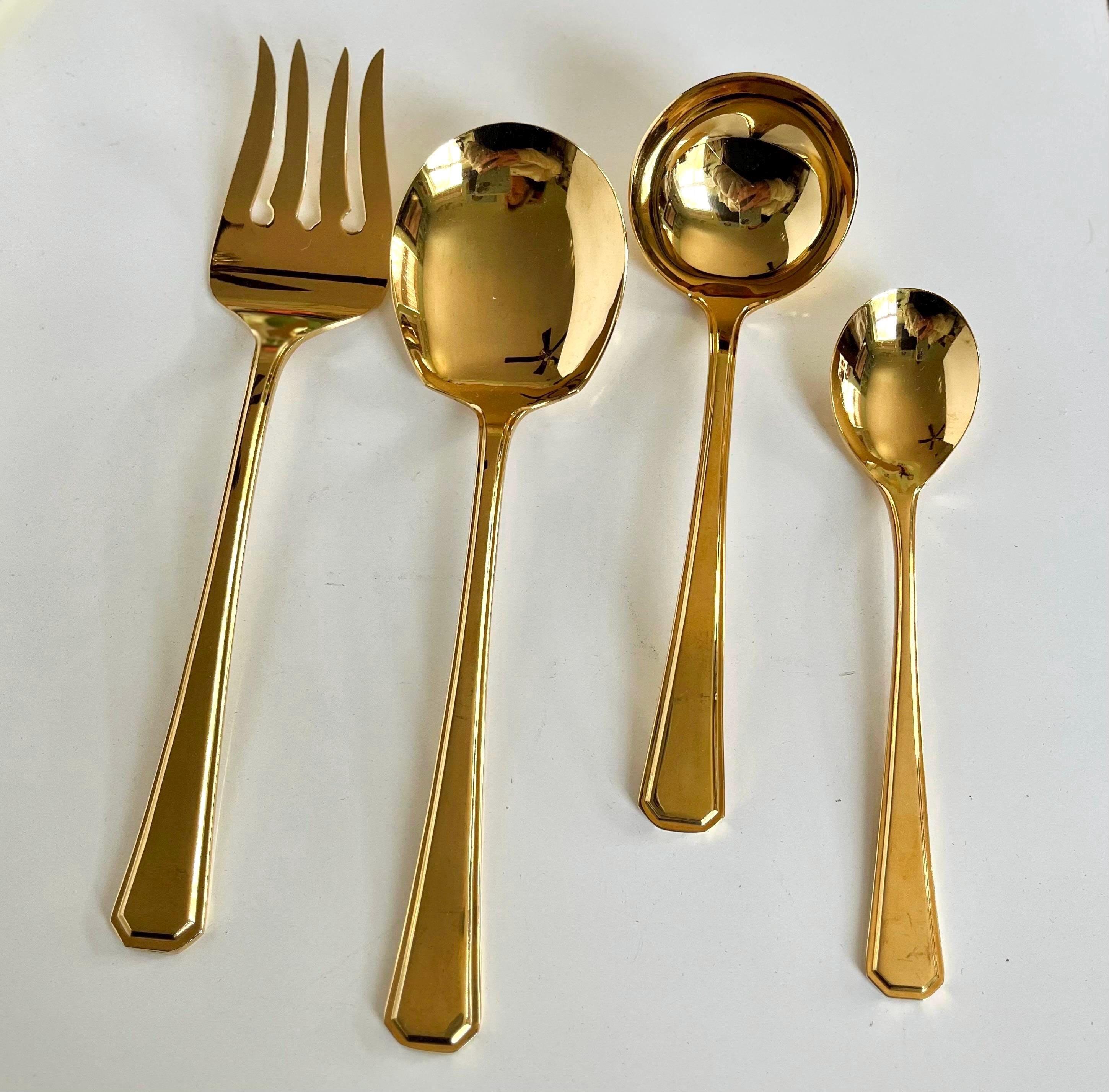 Gold Stainless Steel Japan Flatware Set - Etsy