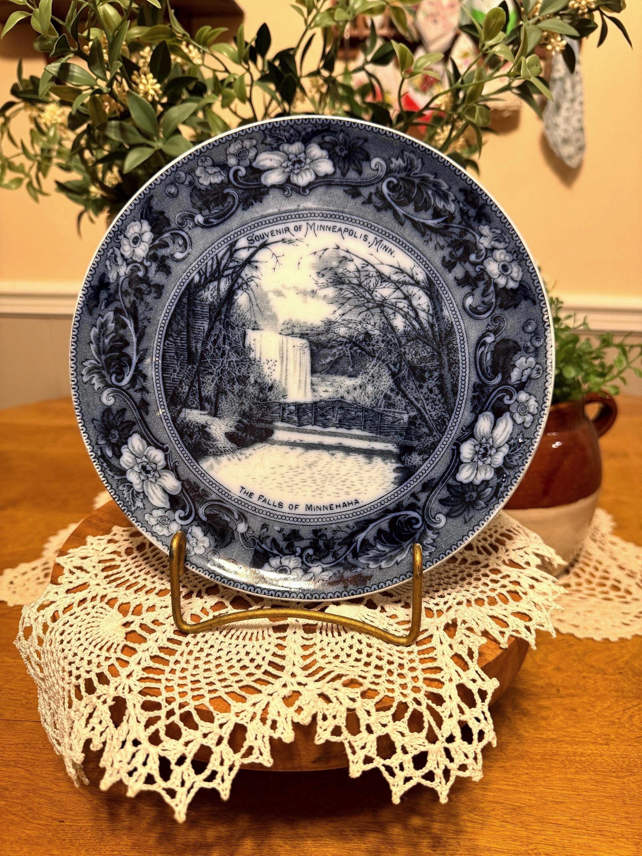 Antique Blue Transferware Salad Plates - Etsy