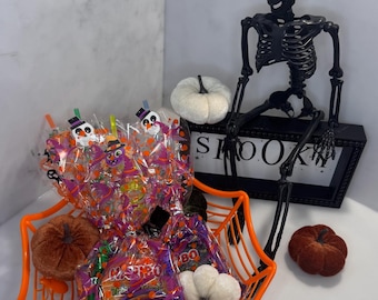 Halloween Treat Bag: Glow Straw, Bubbles, Wristband - Spooky Party Favor