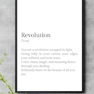 Revolution Definition, druckbare Wandkunst, Revolution Poster, Revolution Zitat, Inspiration Print, Beauty Geschenk, Wand-Dekor, digitaler Download