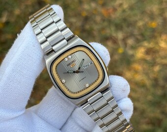 Vintage Seiko 5 Automatic 6309 – Silver Dial, Diamond Style