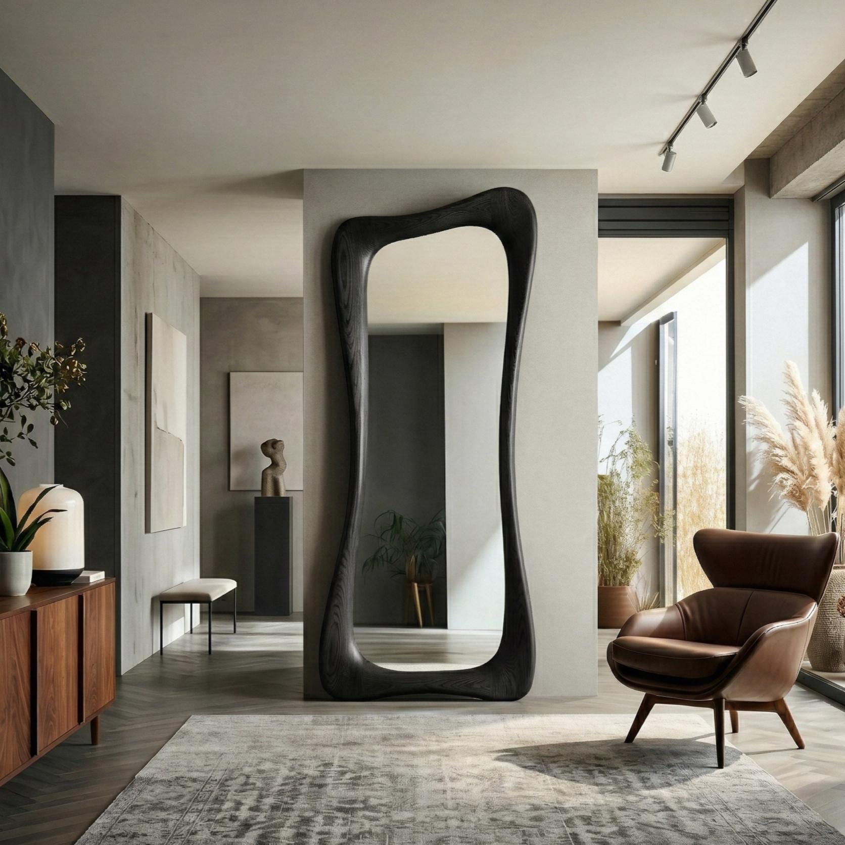 Miroir luxueux sur toute la longueur en chêne noir — Beyit