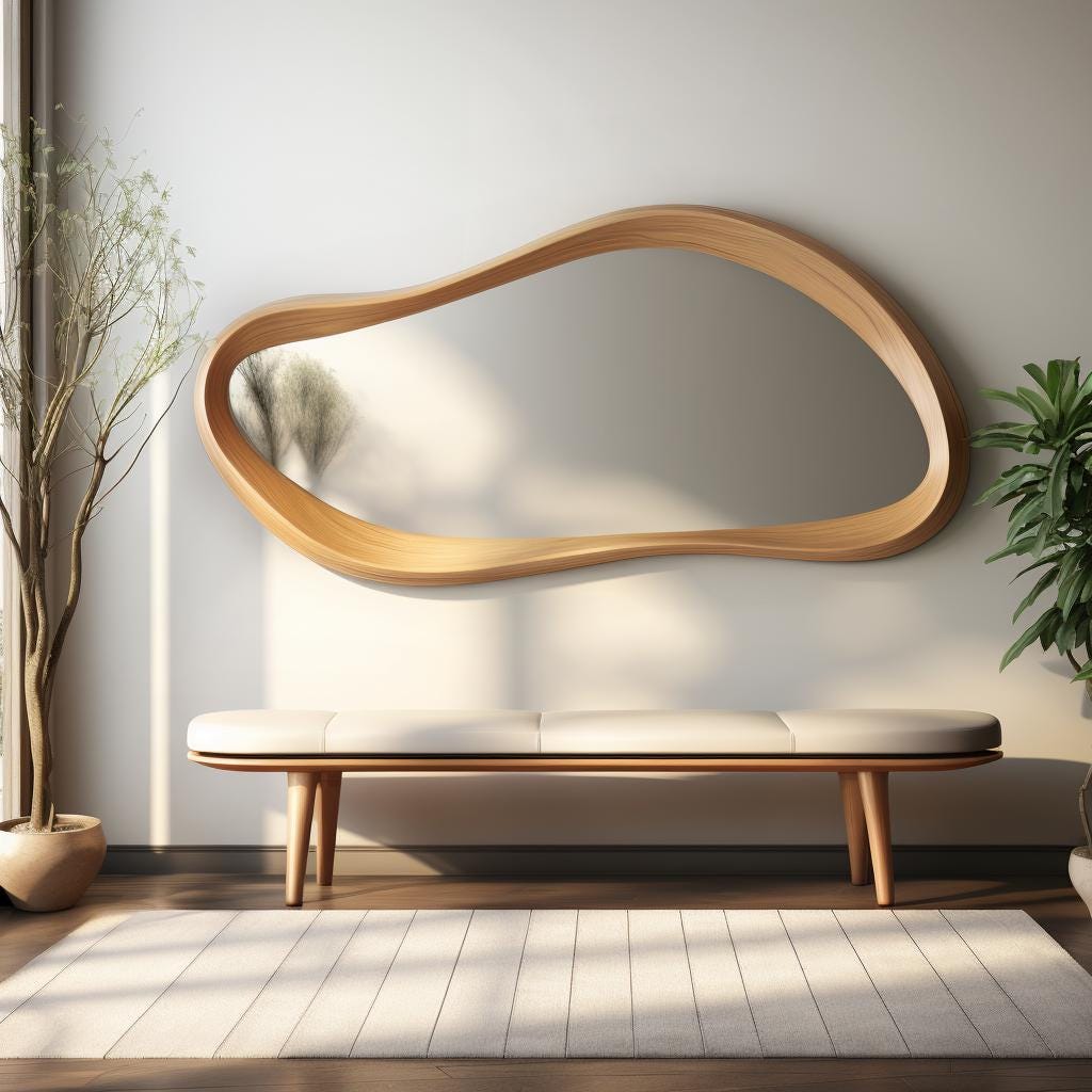 vintage wood イタリア ミラー モダン ミッドセンチュリー ジャパンヴィンテージ ウォールミラー 塩川光明堂 鏡 ミッド