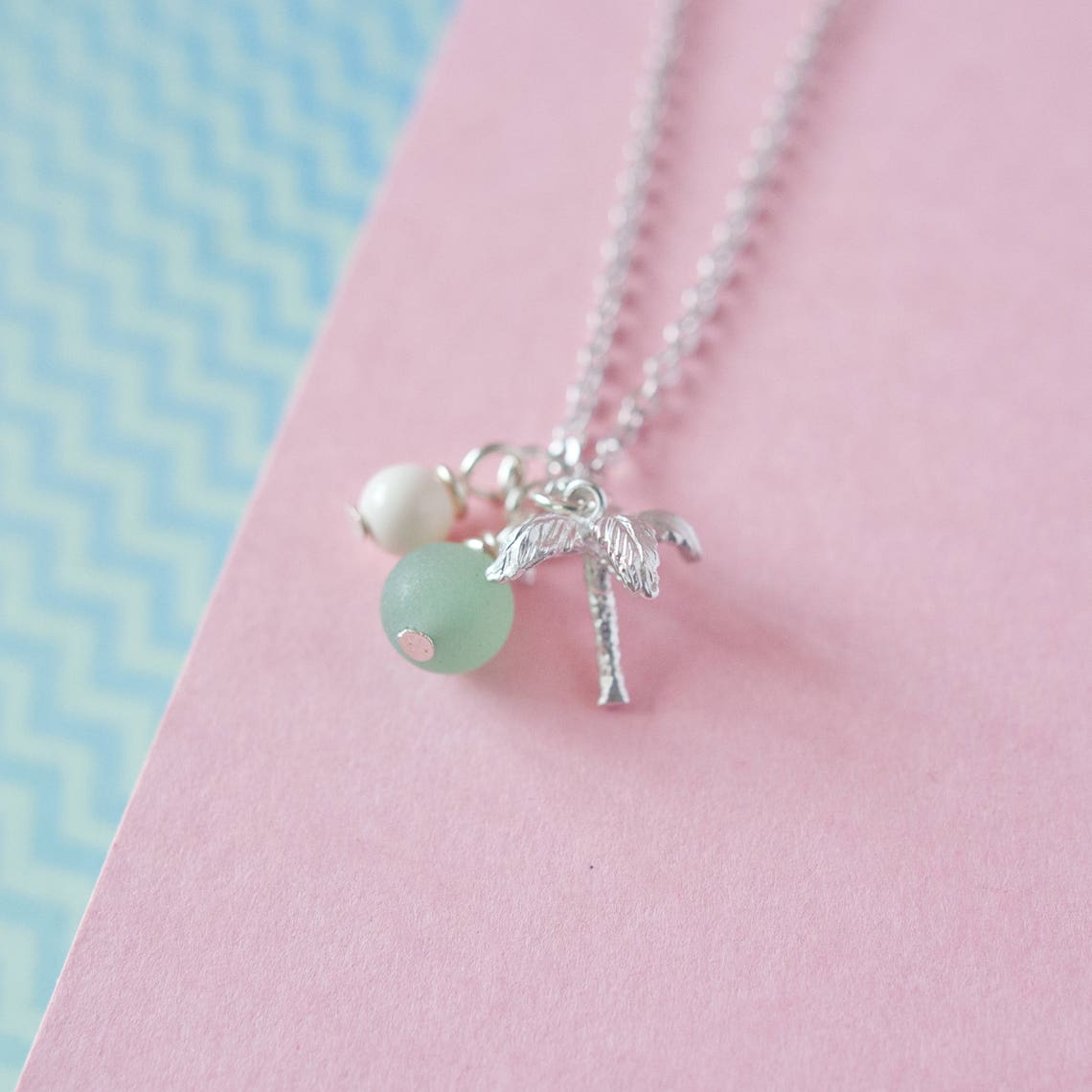 Palm Necklace Silver Palm Necklace Tree Pendant Tropical Etsy