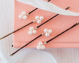 Forcine per capelli con perle, Fermagli per capelli a grappolo di perle, Forcine con perle, Forcine per capelli da sposa, Forcine per capelli da sposa, Spille da ragazza con fiori, Accessori da ragazza con fiori