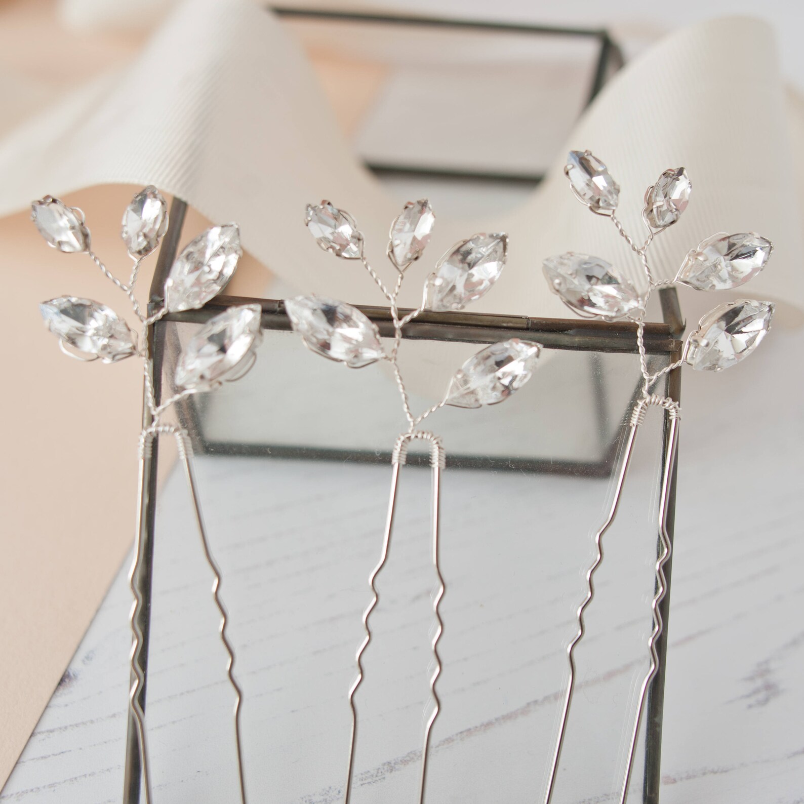 Diamante Pins Rhinestone Hair Pins Fan Hair Pins Diamante Etsy UK