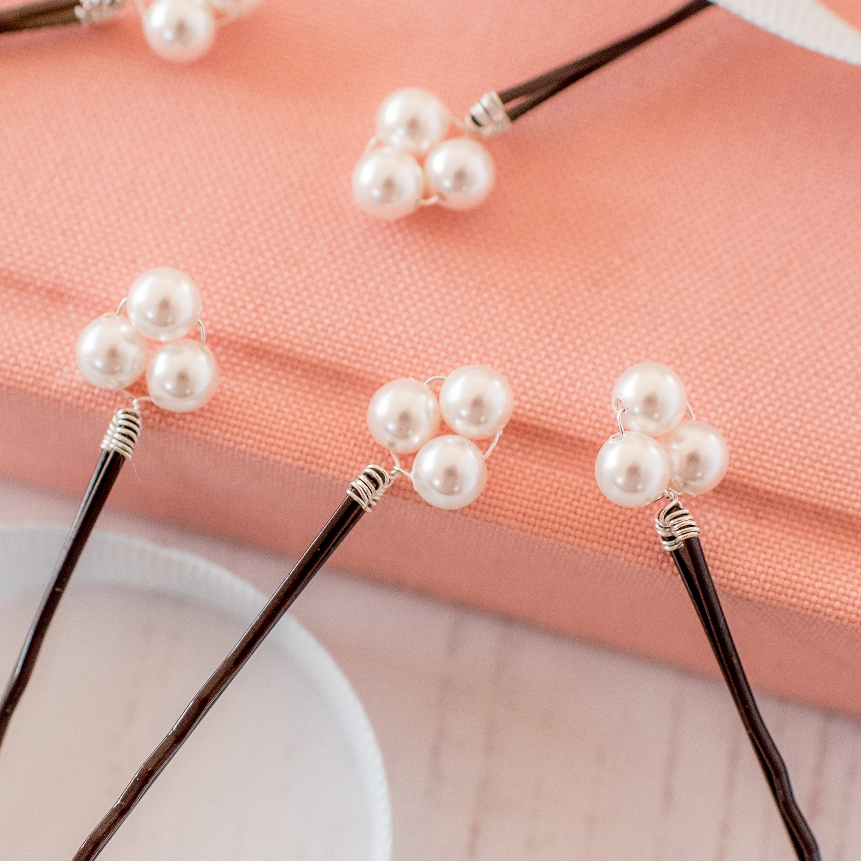 Pearl Hair Pins Pearl Cluster Hair Slides Pearl Bobby Pins Etsy UK