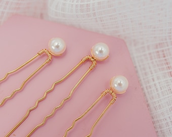 Forcine per capelli con perle, Forcine per capelli dorate, Forcine con perle dorate, Forcine per capelli da sposa, Nozze d'oro, Sposa d'oro, Accessori da sposa dorati, Pettine con perle dorate