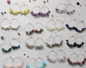 Crystal Hoop Earrings | Handmade Gemstone Earrings | Gift for Crystal Users | Teen Christmas Gift | Crystal Stocking FIller