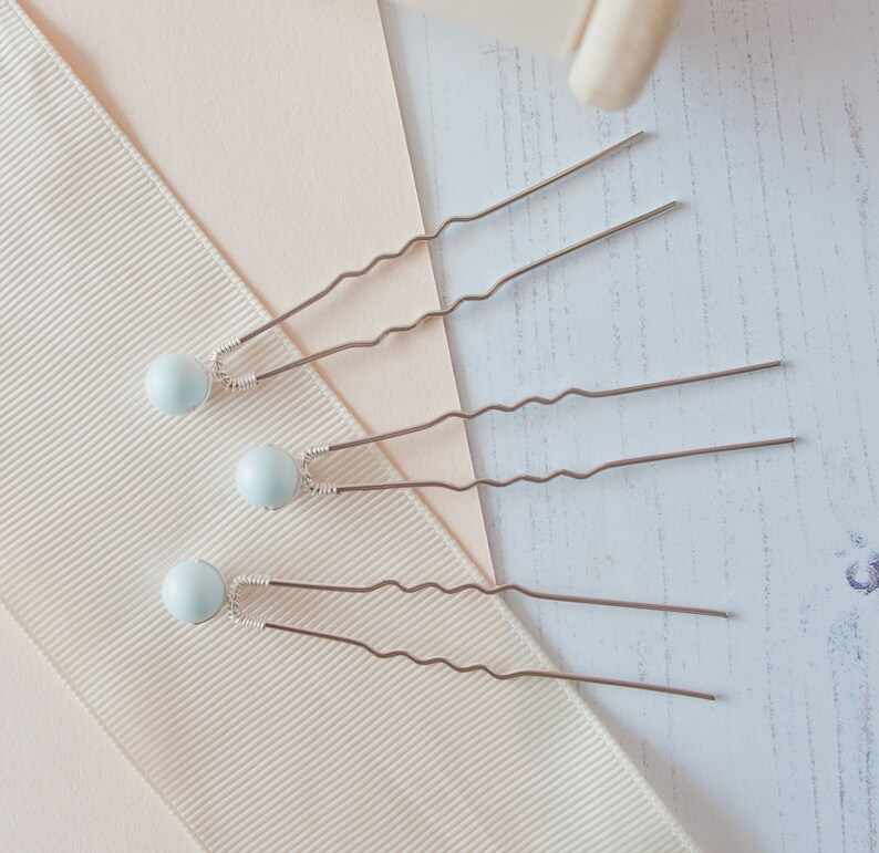 Blue Hair Pins Something Blue Blue Bridesmaid Hair Pins Etsy UK