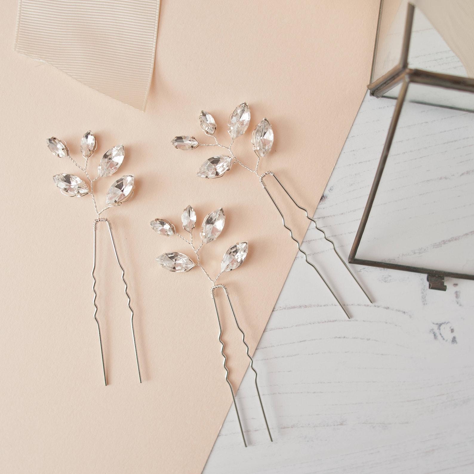 Diamante Pins Rhinestone Hair Pins Fan Hair Pins Diamante Etsy UK