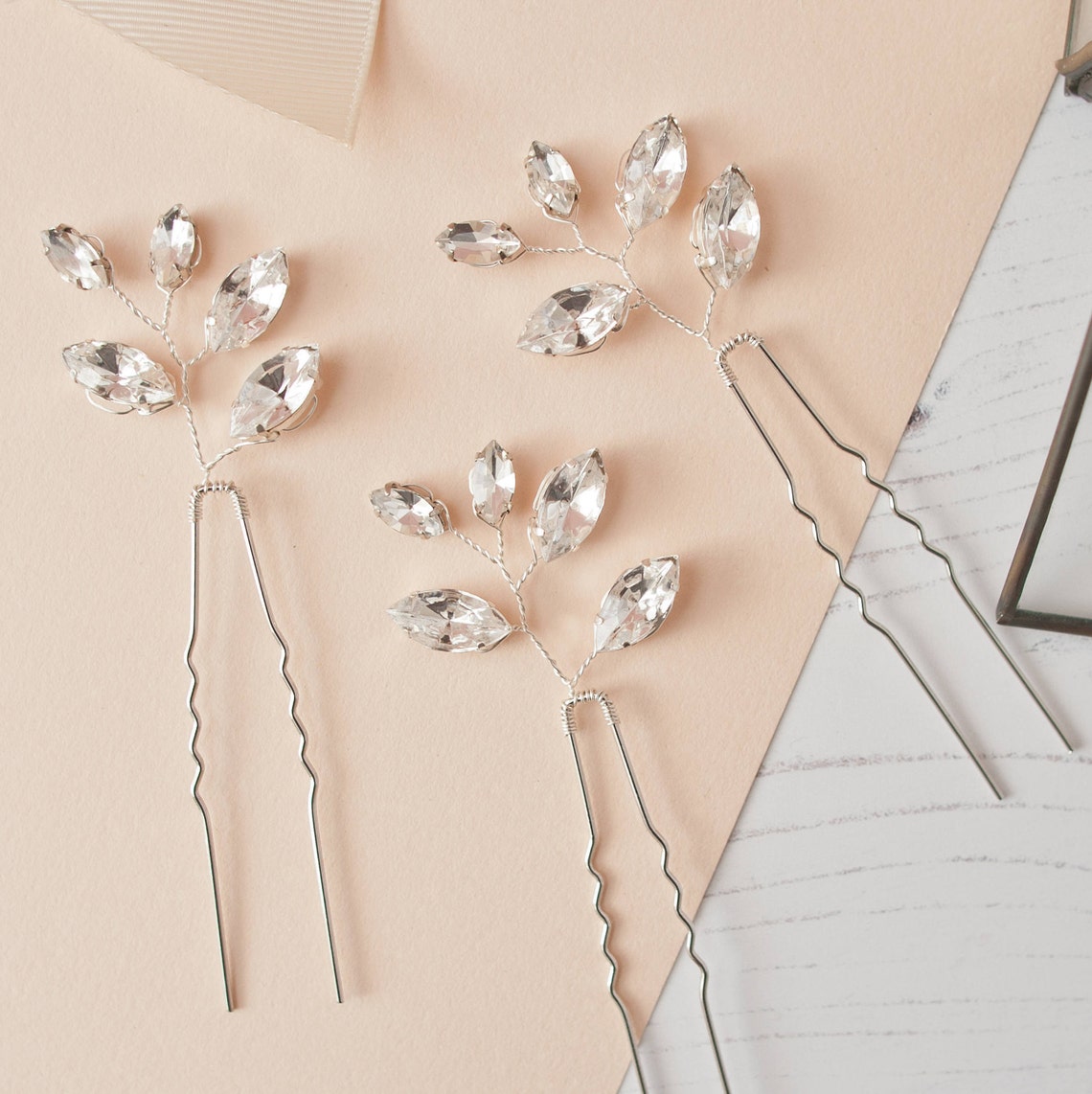 Diamante Pins Rhinestone Hair Pins Fan Hair Pins Diamante Etsy UK
