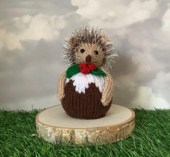 Hedgehog Christmas Pudding Chocolate Orange Cover Knitting Pattern