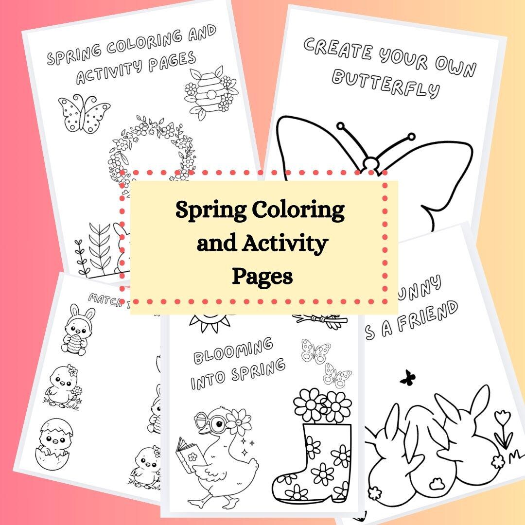 Spring Coloring and Activity Pages - Etsy