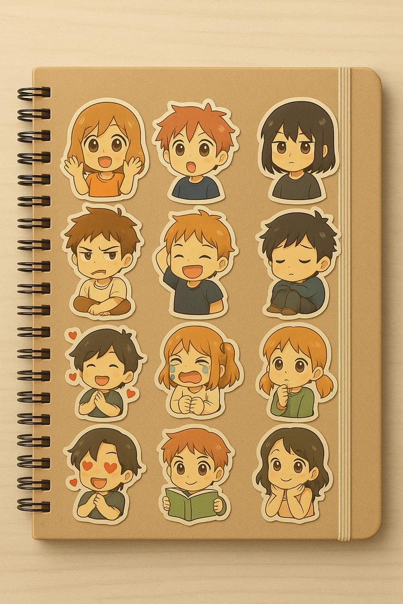 Expressionless Chibi Sticker Anime Chibi Face Stickers | Kawaii Expressions & Emotions Clipart ...