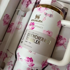 LoveShackFancy Stanley Tumbler: Engraved Floral Water Cup