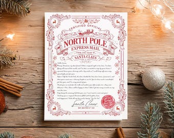 Letter from Santa- Christmas Season & Christmas Morning Customizable template- 2 Designs included