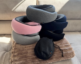 NeckNest Nackenkissen, Memory Reisekissen, Nackenhörnchen Flugzeug Auto Zug  ergonomisch, bequem, kompakt, Nackenstützkissen, Bezug waschbar