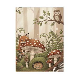 Manta para bebé con diseño de bosque de bosque, con forma de hongo y animal, regalo para baby shower estilo cottagecore para él o ella