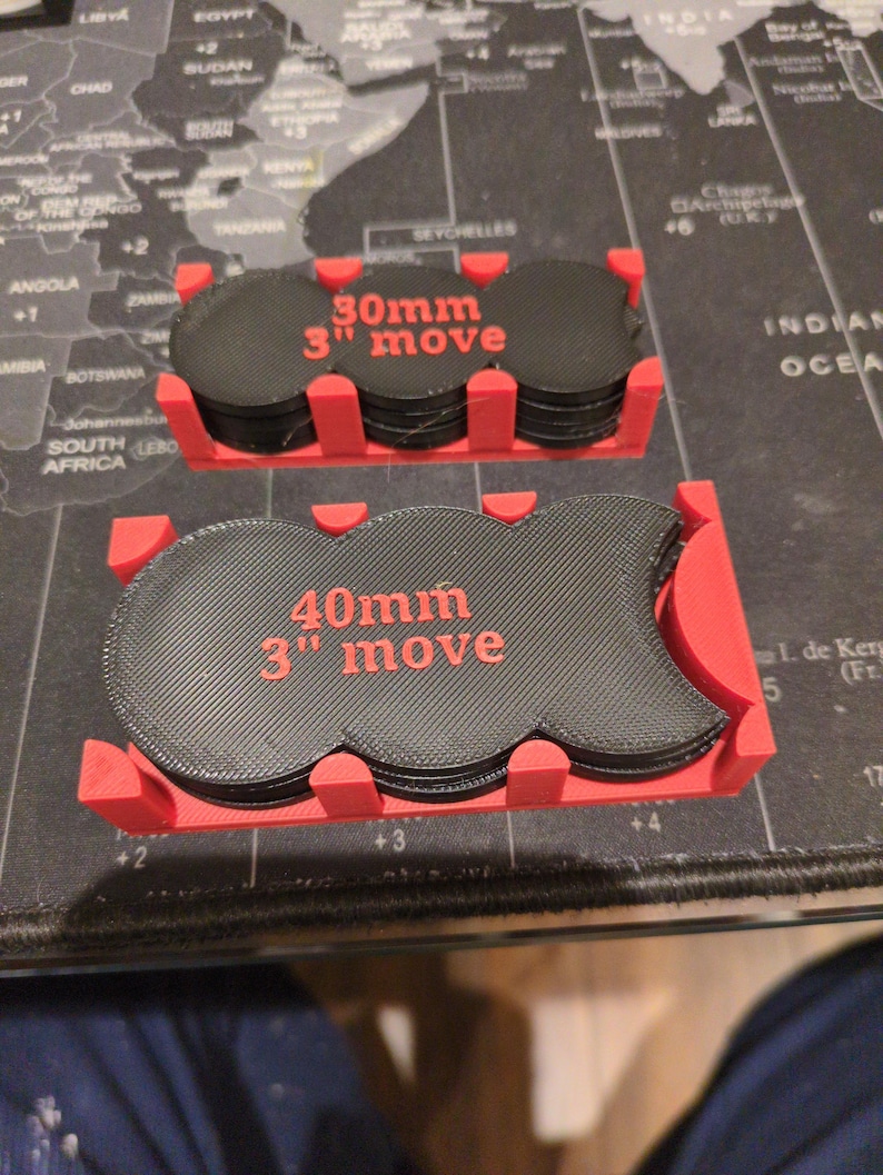 Messhilfe für Tabletop-Wargames, 1-Zoll-Stepper für verschiedene Basegrößen, 25 mm, 28 mm, 30 mm, 32 mm, 40 mm, 50 mm und 60 mm. Messwerkzeug Bild 6
