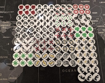 Double-sided Bushido token set 120 tokens