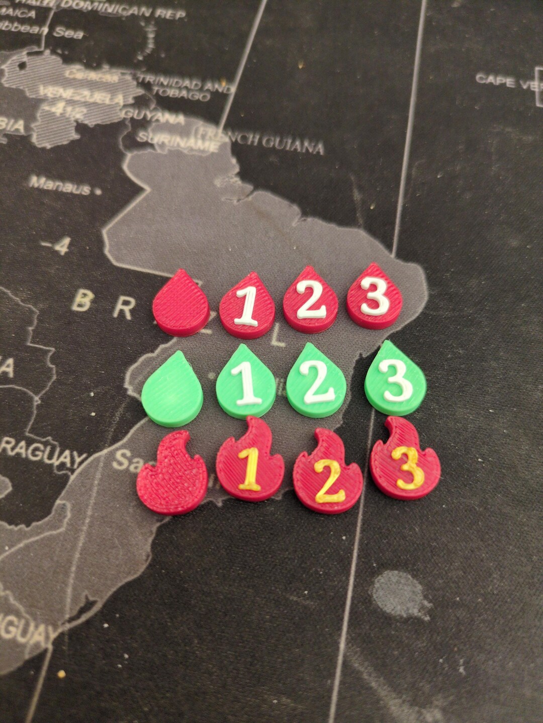 Mini Translucent Fire Token Fire Tokens, Bleed Tokens and Poison Tokens. 24no Tokens Ineach Set for ...