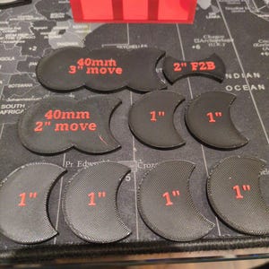 Messhilfe für Tabletop-Wargames, 1-Zoll-Stepper für verschiedene Basegrößen, 25 mm, 28 mm, 30 mm, 32 mm, 40 mm, 50 mm und 60 mm. Messwerkzeug Bild 4