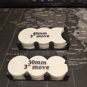 Messhilfe für Tabletop-Wargames, 1-Zoll-Stepper für verschiedene Basegrößen, 25 mm, 28 mm, 30 mm, 32 mm, 40 mm, 50 mm und 60 mm. Messwerkzeug Bild 5