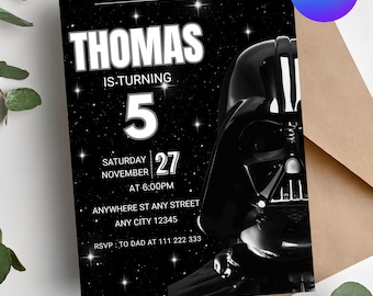 Star Wars Birthday Invitation Template, Kids Party (Digital Download)