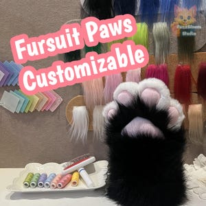 Handmade Custom Furry Paw Gloves | Squeaky Soft Plush Paws  | 10 Colour Options | Perfect for Fursuit, Cosplay, Halloween & Costume Parties