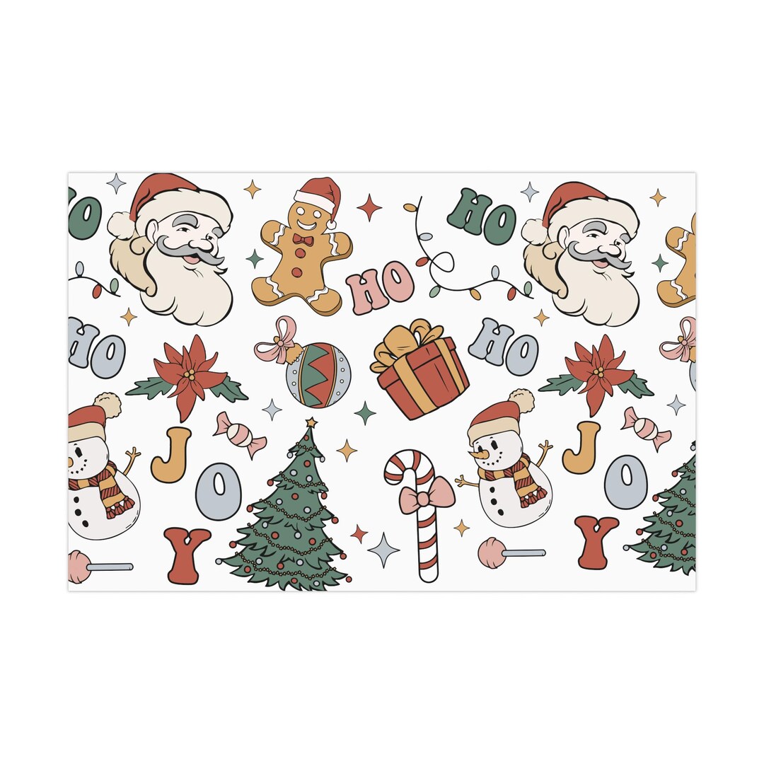 Festive Gift Wrap Paper, Holiday Wrapping Paper, Christmas Wrap ...