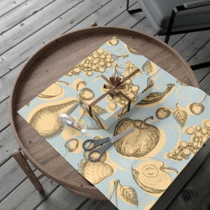 Elegant Fruit Gift Wrap: Eco-Friendly Paper, Vibrant Colors