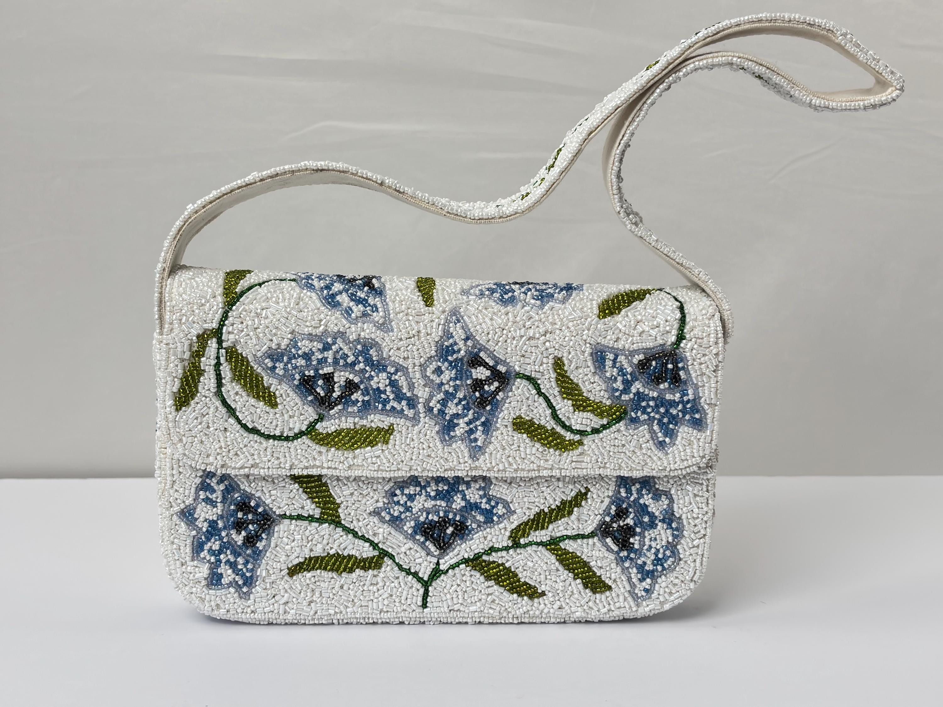 Blue and White Handbag - Etsy