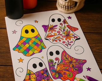 Mönster och flöde Halloween målarbilder – Spöklika vibbar paket