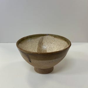 Handmade Stoneware Chawan/Rice Bowl - Rustic Speckled Glaze, Japanese Style Pottery.