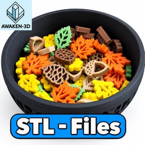 Herbstliche Formen/Füllmaterialien für sensorisches Spielen – STL-Dateien