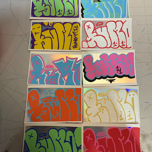 Hand-Drawn Graffiti Throwie Stickers – Unique Street Art Slap