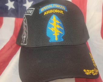 Fuerzas Especiales, Aerotransportadas, con sombra, gorra de béisbol, negra