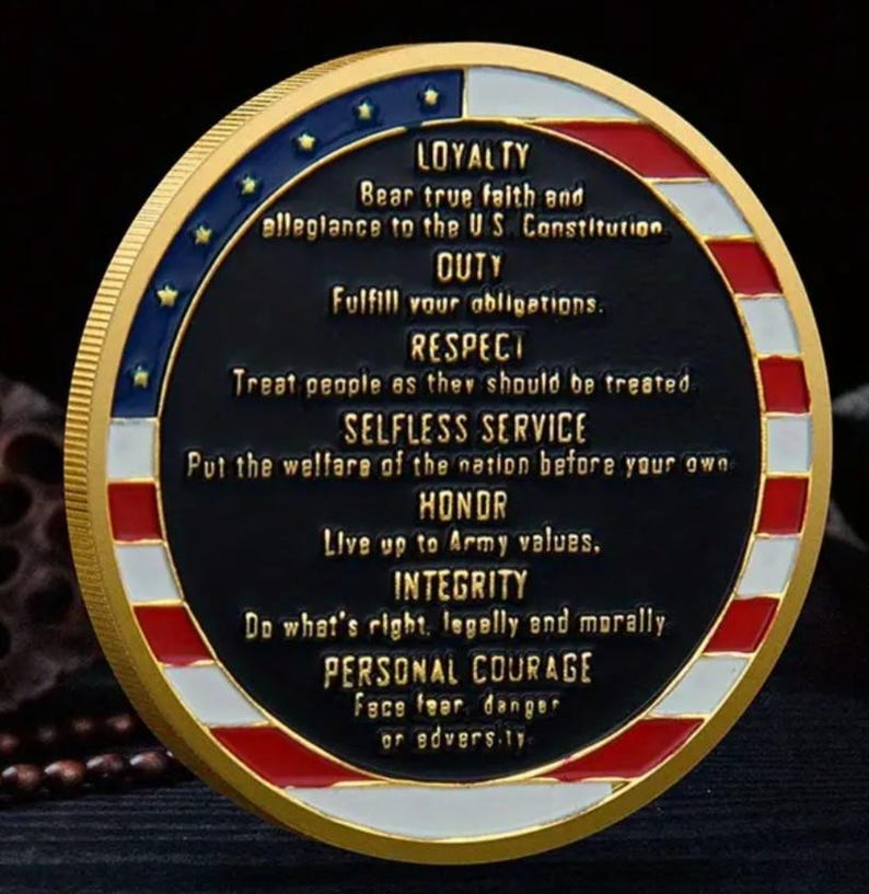 Army, Army Core Values, Challenge Coin - Etsy