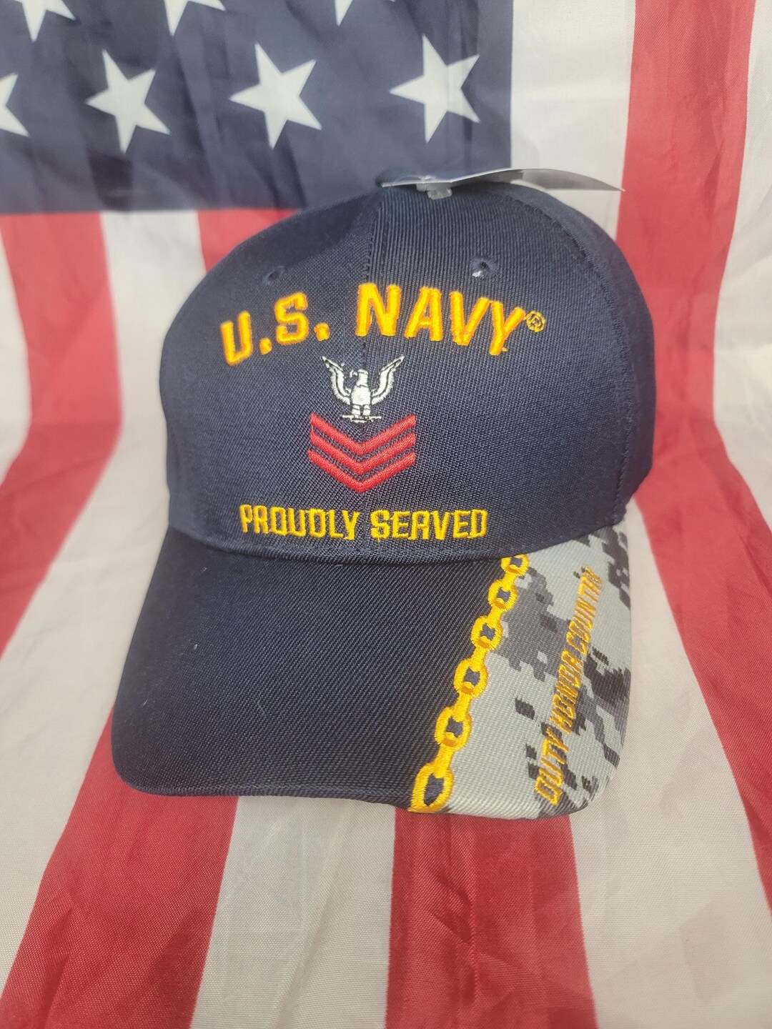 Po First Class Rank, Navy PO 1st Class, Duty Honor Country on Brim Embroidered ...
