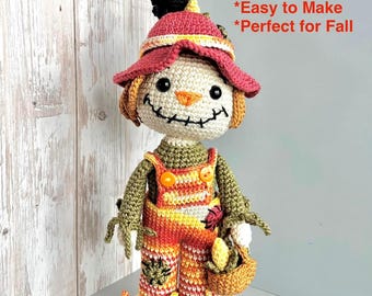 No-Sew Vogelscheuche Häkelanleitung | Herbst-Amigurumi-Puppe (PDF)