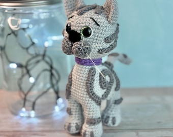 Gestreifte Katze Häkelanleitung | Low Sew Amigurumi Kätzchen (PDF-Schnittmuster)