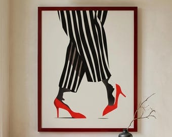 Feminine Wall Art | Red High Heels | Chic Glam Dressing Room | Digital Download | DA00007