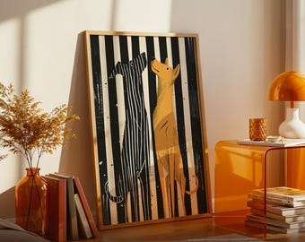 Black Greyhound Dog Wall Art | MCModern Print | Eclectic Animal Decor  | DA00031
