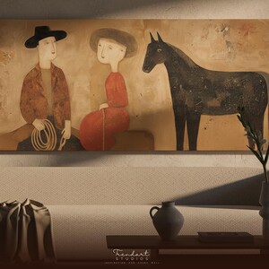 Horse Wall Art | Cowboy Panoramic Print | Western Folk Decor | DA00286 ...