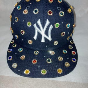 Custom Flower CRYSTAL NY YANKEE Hat