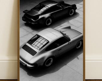 Porsche 911 inspired Art Print | Black and White Sports Car Photography